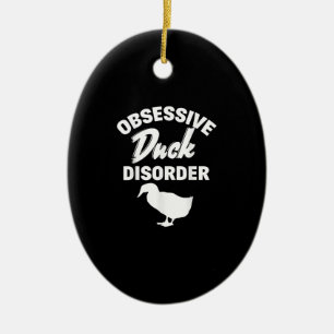 Funny Duck Hunting Odd Obsessive Duck Disorder Ceramic Tree Decoration