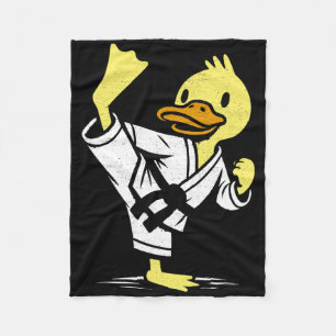 Funny Duck Karate Martial Arts Memes Co. Duck Kara Fleece Blanket