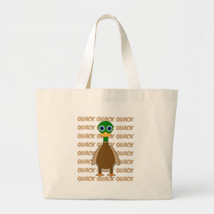 funny duck large tote bag