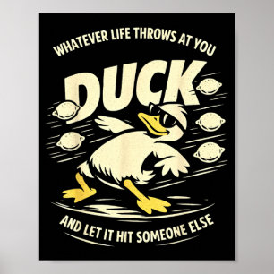 Funny duck lemons graphic men women kids poster