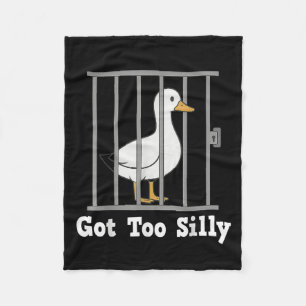 Funny Duck Meme Got Too Silly Humour For Men Women Fleece Blanket
