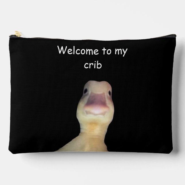 Funny Duck Meme – “Welcome to My Crib” Cute Animal Accessory Pouch (Front)