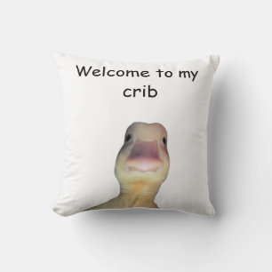 Funny Duck Meme – “Welcome to My Crib” Cute Animal Cushion