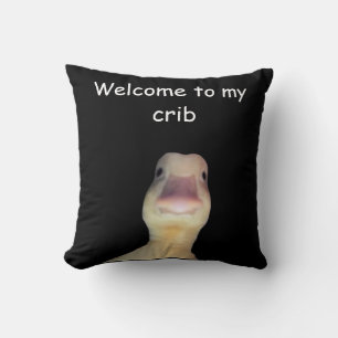 Funny Duck Meme – “Welcome to My Crib” Cute Animal Cushion
