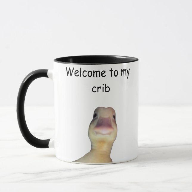 Funny Duck Meme – “Welcome to My Crib” Cute Animal Mug (Left)