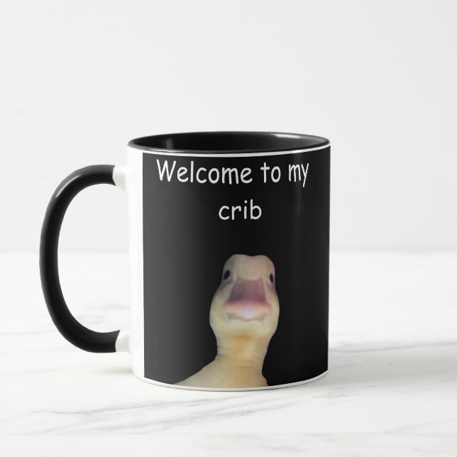 Funny Duck Meme – “Welcome to My Crib” Cute Animal Mug (Left)