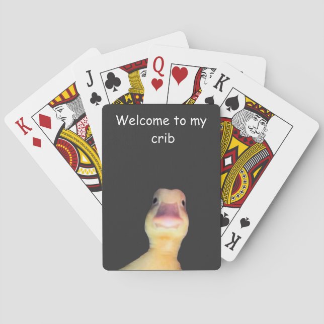 Funny Duck Meme – “Welcome to My Crib” Cute Animal Playing Cards (Back)