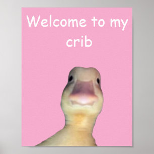 Funny Duck Meme – “Welcome to My Crib” Cute Animal Poster
