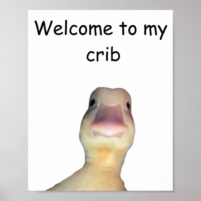 Funny Duck Meme – “Welcome to My Crib” Cute Animal Poster (Front)
