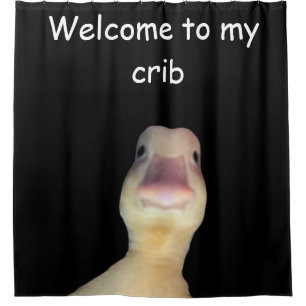 Funny Duck Meme – “Welcome to My Crib” Cute Animal Shower Curtain