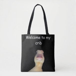 Funny Duck Meme – “Welcome to My Crib” Cute Animal Tote Bag