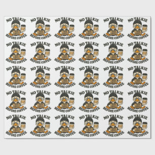 Funny Duck No Talkie Before Coffee Cute Coffee Lov Wrapping Paper
