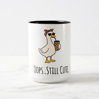 Funny Duck "Oops, Still Cute" Mug – Cute & Humorou