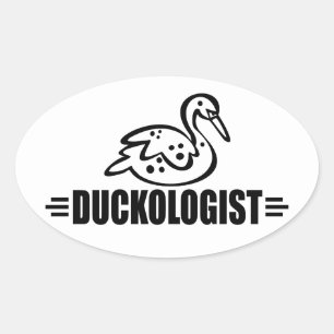 Funny Duck Oval Sticker