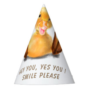 Funny Duck Paper Party Hat Smile - Custom Text