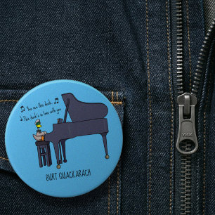 Funny Duck Piano Player Burt Quackarach Artwork 7.5 Cm Round Badge