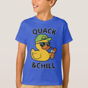 Funny Duck Quack & Chill – Yellow Duck with Sungla T-Shirt