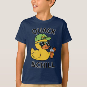 Funny Duck Quack & Chill – Yellow Duck with Sungla T-Shirt