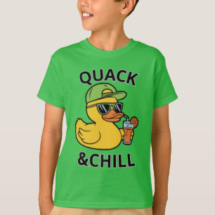 Funny Duck Quack & Chill – Yellow Duck with Sungla T-Shirt