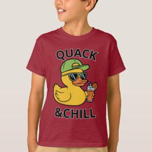 Funny Duck Quack & Chill – Yellow Duck with Sungla T-Shirt