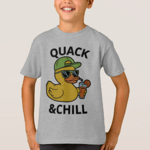 Funny Duck Quack & Chill – Yellow Duck with Sungla T-Shirt