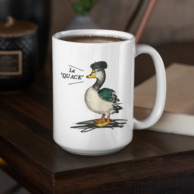 Funny Duck Quirky French Bird Beret Coffee Mug (Creator Uploaded)