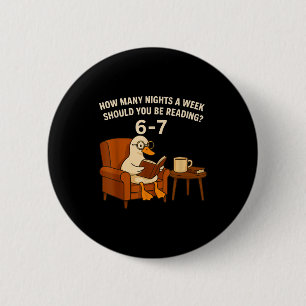 Funny Duck Reading Book 67 Six Seven Meme 6 Cm Round Badge