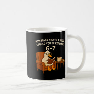 Funny Duck Reading Book 67 Six Seven Meme Coffee Mug