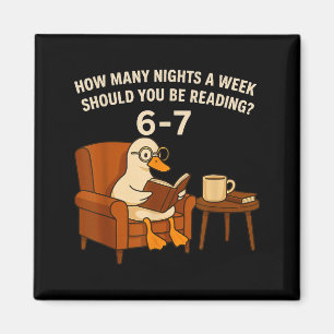 Funny Duck Reading Book 67 Six Seven Meme  Magnet