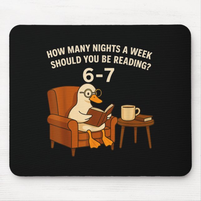 Funny Duck Reading Book 67 Six Seven Meme  Mouse Mat (Front)