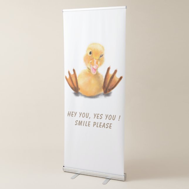 Funny Duck Retractable Banner Smile - Custom Text (3/4)