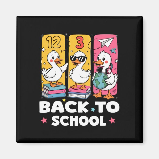 Funny duck school squad first day of school for magnet (Front)
