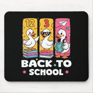 Funny duck school squad first day of school for mouse mat