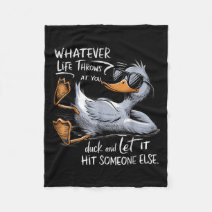 Funny Duck Shirt Funny Quote Graphic Tees For Men  Fleece Blanket