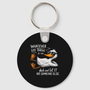 Funny Duck Shirt Funny Quote Graphic Tees For Men  Key Ring