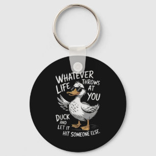 Funny Duck Shirt Funny Quote Graphic Tees For Men Key Ring