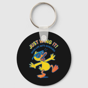 Funny Duck Shirt Funny Quote Graphic Tees For Men  Key Ring