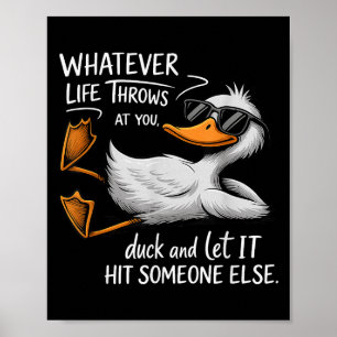 Funny Duck Shirt Funny Quote Graphic Tees For Men Poster