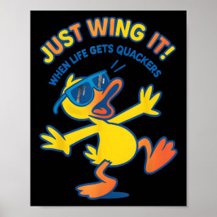 Funny Duck Shirt Funny Quote Graphic Tees For Men  Poster