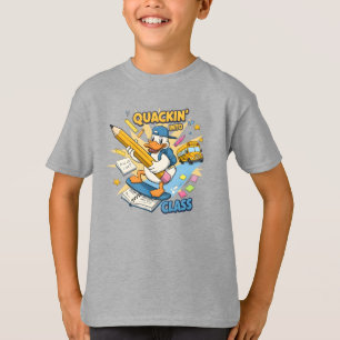 Funny Duck Skateboarding to School T-Shirt