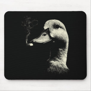 Funny Duck Smoking Cigarette Meme Vintage 90s Mouse Mat