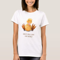 Funny Duck T-Shirt Smile - Custom Text