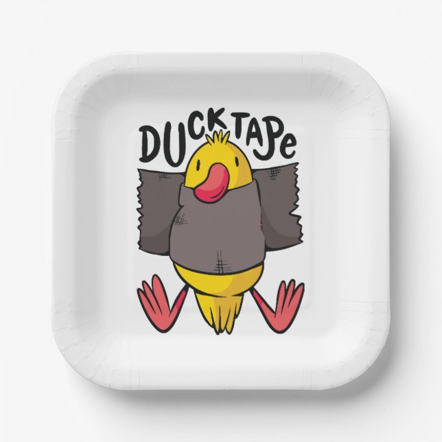 Funny Duck Tape Paper Plate (Front)