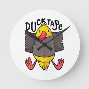 Funny Duck Tape Round Clock