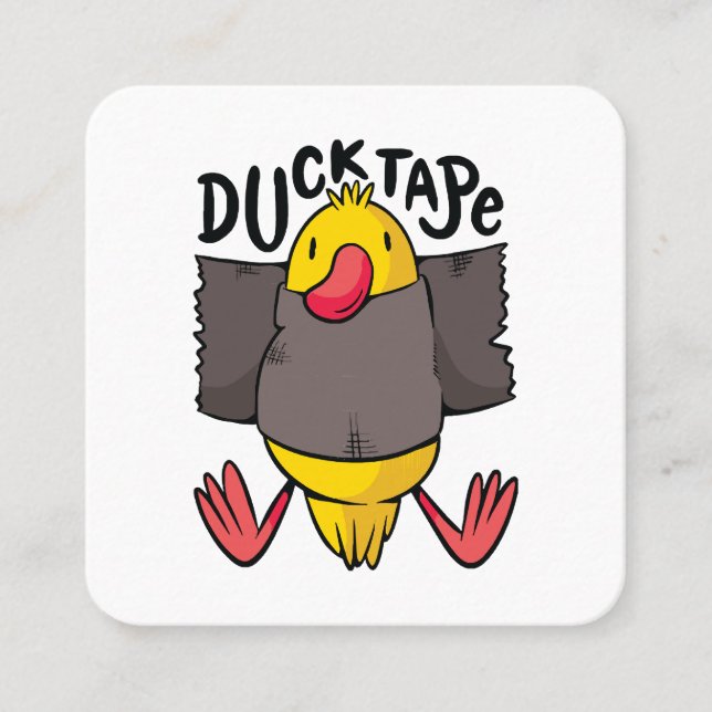 Funny Duck Tape Square Business Card (Front)