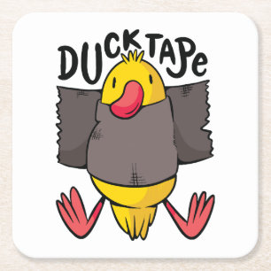 Funny Duck Tape Square Paper Coaster