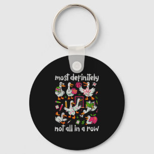 Funny duck teacher educator back to school  key ring