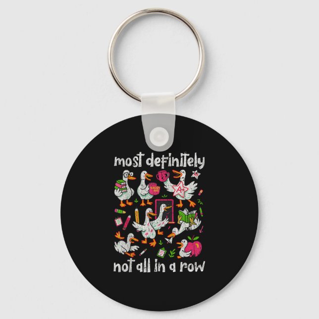 Funny duck teacher educator back to school  key ring (Front)
