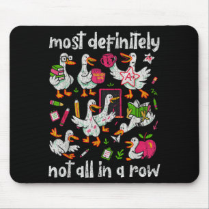 Funny duck teacher educator back to school  mouse mat