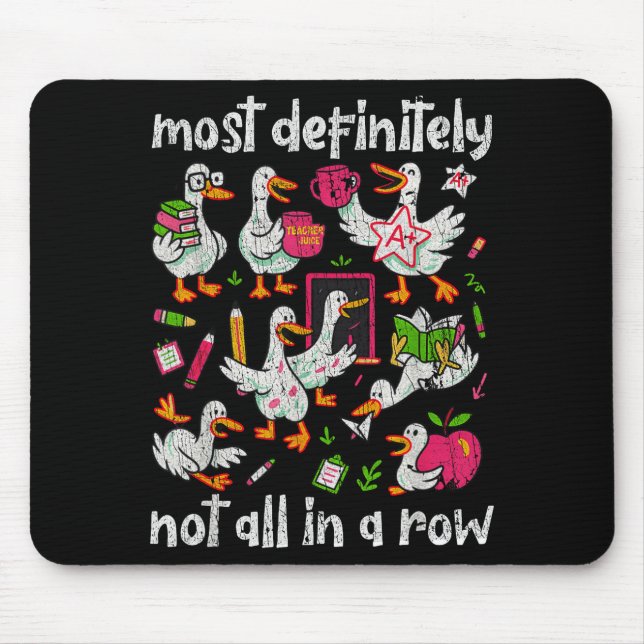 Funny duck teacher educator back to school  mouse mat (Front)